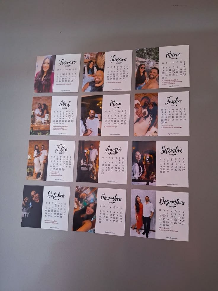 Calendario o 12 fotos imantadas