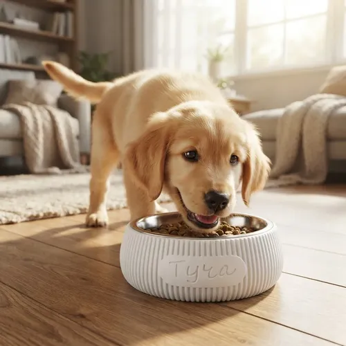 Comedero Mascotas Personalizados Moderno Estetico Blanco