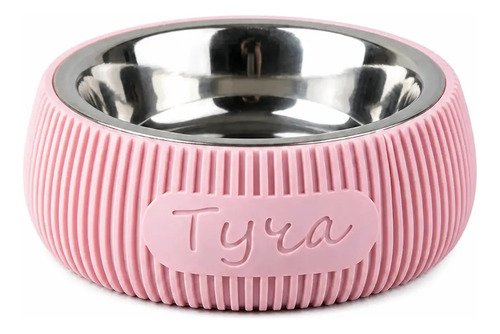 Comedero Mascotas Personalizados Moderno Estetico Rosa Pálido
