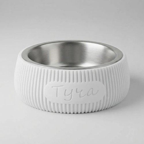 Comedero Mascotas Personalizados Moderno Estetico Blanco