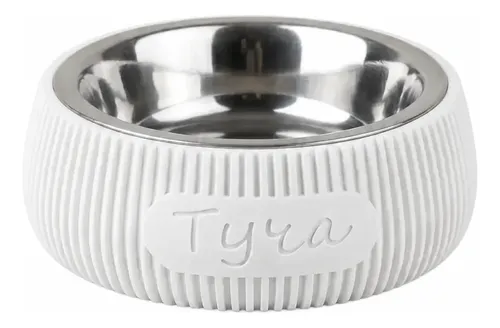 Comedero Mascotas Personalizados Moderno Estetico Blanco