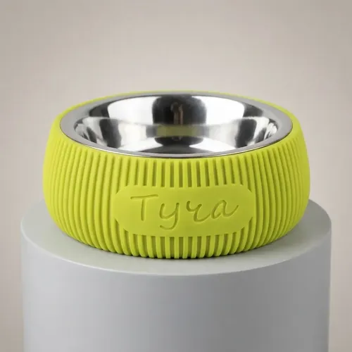 Comedero Mascotas Personalizados Moderno Estetico Verde Lima