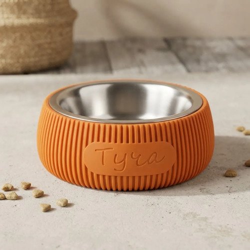 Comedero Mascotas Personalizados Moderno Estetico Naranja