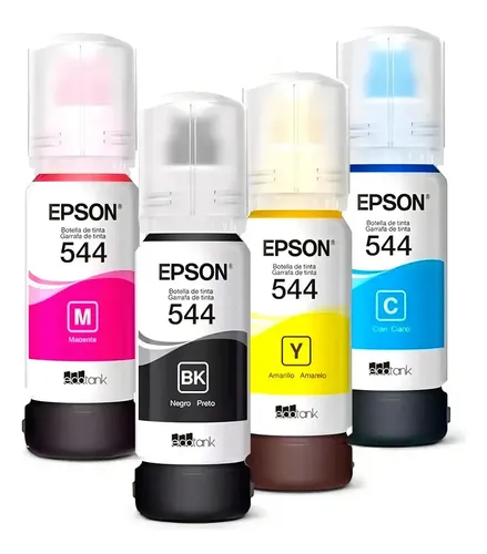 Combo X4 Tintas Epson 544 L3310 L3350 Amarillo/cian/magenta/negro