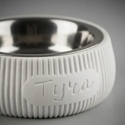 Comedero Mascotas Personalizados Moderno Estetico Blanco