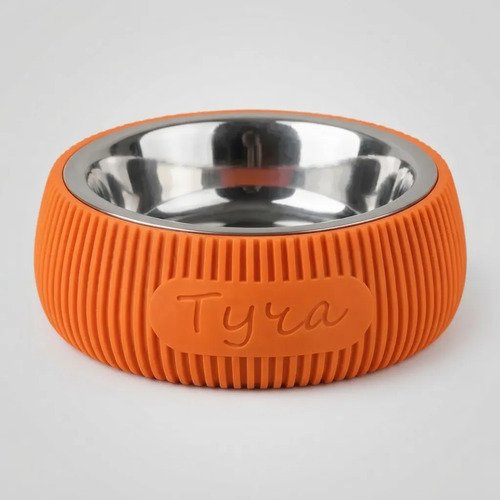 Comedero Mascotas Personalizados Moderno Estetico Naranja